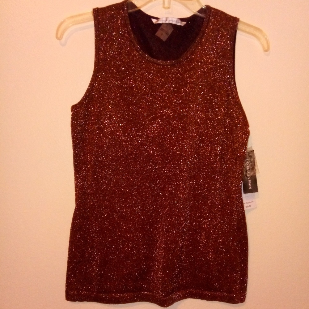 PETER NYGARD LUREX BRONZE METALLIC SPARKLY TANK TOP